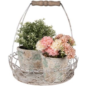 Clayre & Eef 6Y5619 Set coș 2 bucăți Ø 39x42 / Ø 30x34 cm