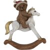 Clayre & Eef 6PR4169 Decorațiune Urs pe cal balansoar 12x4x14 cm