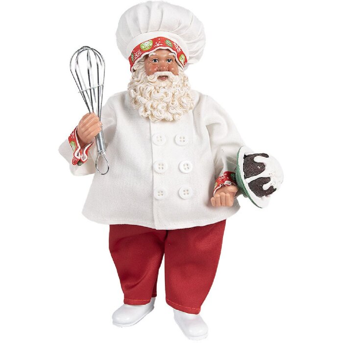 Clayre & Eef 65584 Dekoration Weihnachtsmann 17x11x27 cm