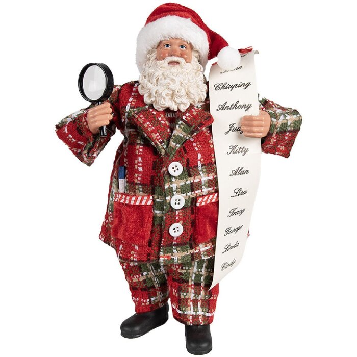 Clayre & Eef 65586 Decorațiune Moș Crăciun 16x10x27 cm