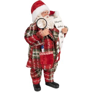 Clayre & Eef 65586 Decorațiune Moș Crăciun 16x10x27 cm