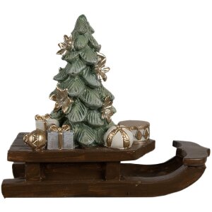 Clayre & Eef 6PR4185 Dekoration Schlitten 20x8x17 cm