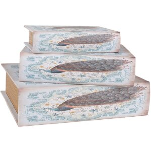 Clayre & Eef 65690 Aufbewahrungsbox 3er Set Holz Blau...