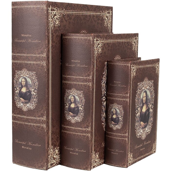 Clayre & Eef 65693 Aufbewahrungsbox 3er Set Holz Braun 27x22x7 22x17x6 17x12x4