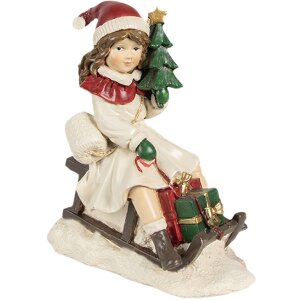 Clayre & Eef 6PR4183 Dekoration Kind auf Schlitten...