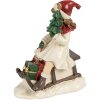 Clayre & Eef 6PR4183 Dekoration Kind auf Schlitten 10x6x12 cm