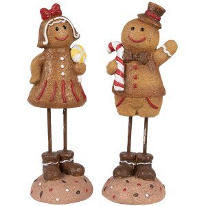 Clayre & Eef 6PR4274 Dekoration Lebkuchenmännchen 7x7x18 cm