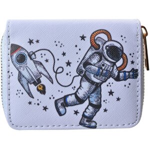 Juleeze JZWA0216 Börse Weiß Grau 11x9 cm Polyurethan Astronaut Rakete