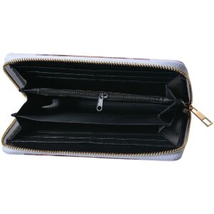 Juleeze JZWA0223 portofel alb gri 19x10 cm poliuretan motiv pisică