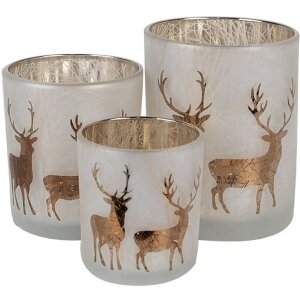 Clayre & Eef 6GL4666 Teelichthalter 3er Set...