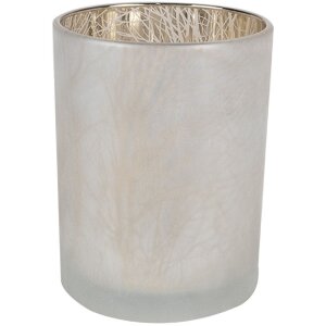 Clayre & Eef 6GL4666 Set de 3 suporturi pentru lumânări de ceai aur alb Ø 7/9/10 cm Sticlă