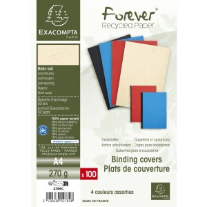 Exacompta 2789C Copertă 100 pachet Evercover 270g piele cu relief DIN A4