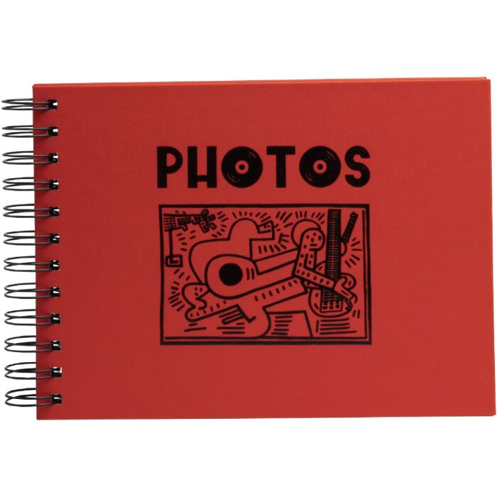 Exacompta Fotoalbum Musicart Rot 50 schwarze Seiten 23x16 cm Spiralbindung