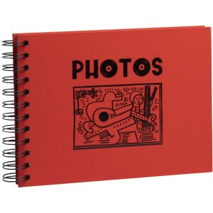 Exacompta Fotoalbum Musicart Rot 50 schwarze Seiten 23x16 cm Spiralbindung