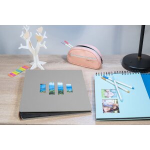 Exacompta Fotoalbum MILANO Grau 29x32 cm 60 schwarze Seiten
