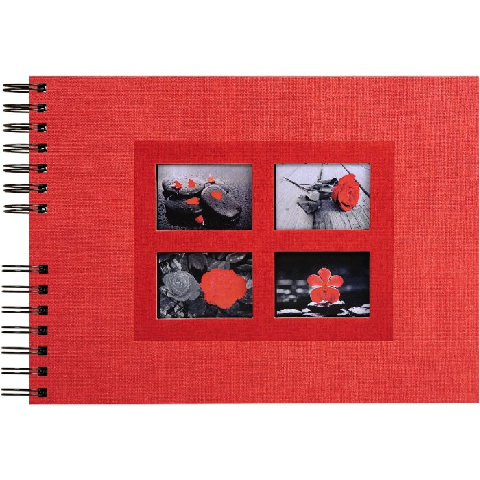 Exacompta 16245E Spiralalbum 50 schwarzen Seiten Passion 32x22 cm Rot