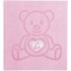 Exacompta 16566E Fotoalbum TEDDY 29x32 cm 60 Seiten weiß Einband Teddybär Rosa
