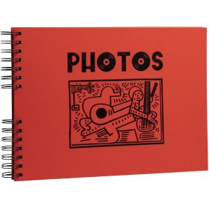 Exacompta 16783E Fotoalbum mit Spiralbindung 50 schwarze Seiten Musicart Rot