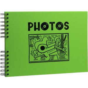 Exacompta 16784E Fotoalbum mit Spiralbindung 50 schwarze Seiten Musicart Grün