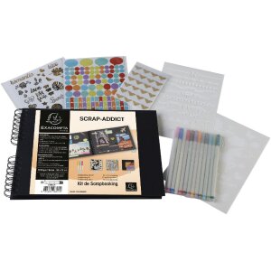 Exacompta 16801E Set Scrapbooking cu album foto 32x22 cm SCRAP ADDICT Negru