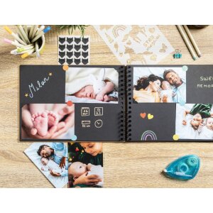 Exacompta 16801E Set Scrapbooking cu album foto 32x22 cm SCRAP ADDICT Negru