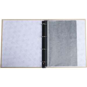 Exacompta 17602E Fotoalbum mit Ringmechanik 60 schwarze Seiten 32x26x4 cm Beige