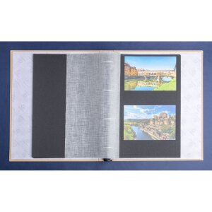Exacompta 17602E Fotoalbum mit Ringmechanik 60 schwarze Seiten 32x26x4 cm Beige