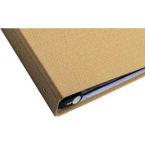 Exacompta 17602E Fotoalbum mit Ringmechanik 60 schwarze Seiten 32x26x4 cm Beige