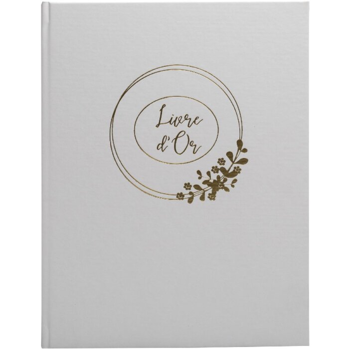 Exacompta Gästebuch Ringflower Weiß Goldschnitt 100 Seiten 27x22 cm