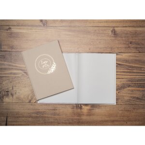 Exacompta 47633E Gästebuch 100 Seiten Goldschnitt Ringflower Design Latte