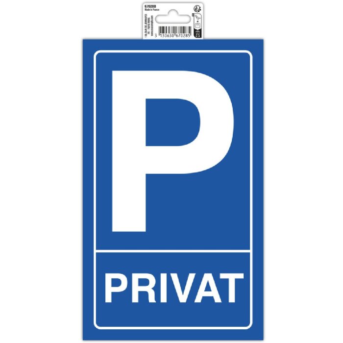 Exacompta Schild Privatparkplatz 15x25 cm PVC