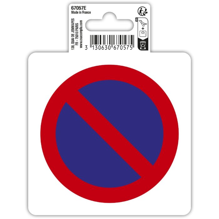 Exacompta 67057E Semn autocolant de interzicere a parcării 10x10 cm roșu PVC