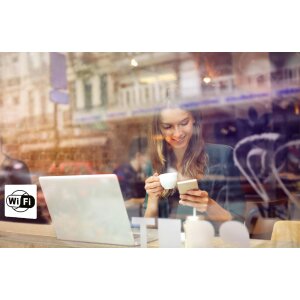 Exacompta Schild Wifi  PVC 10x10cm