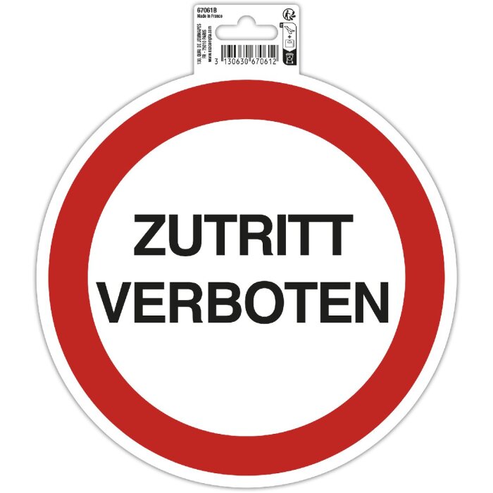 Schild Zutritt verboten 20 cm PVC