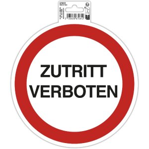 Schild Zutritt verboten 20 cm PVC