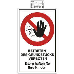 Schild Betreten verboten 15x25cm PVC