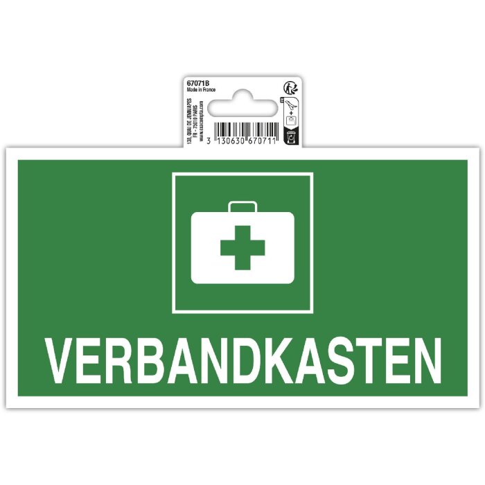 Schild Verbandkasten 20x11cm PVC