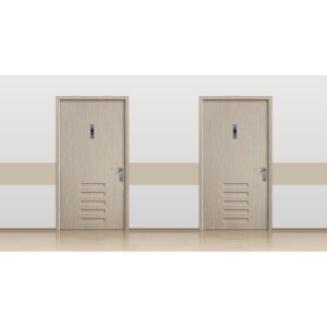 Exacompta semn de informare autoadeziv aluminiu arata doamnelor 16.5x4.4 cm gri