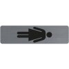 Exacompta semn de informare autoadeziv aluminiu arata doamnelor 16.5x4.4 cm gri