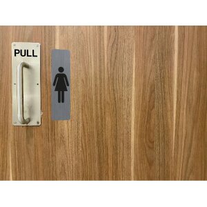 Exacompta semn de informare autoadeziv aluminiu aspect vertical bărbați 16,5x4,4cm