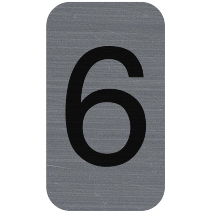 Exacompta 67186E Hinweisschild selbstklebend Ziffer 6 2,5x4,4cm Aluminiumoptik