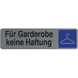 Exacompta Hinweisschild selbstklebend Für Garderobe keine Haftung 16,5x4,4cm