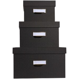 Exacompta 79601E Office by me Boxen-Set 3-teilig Schwarz...