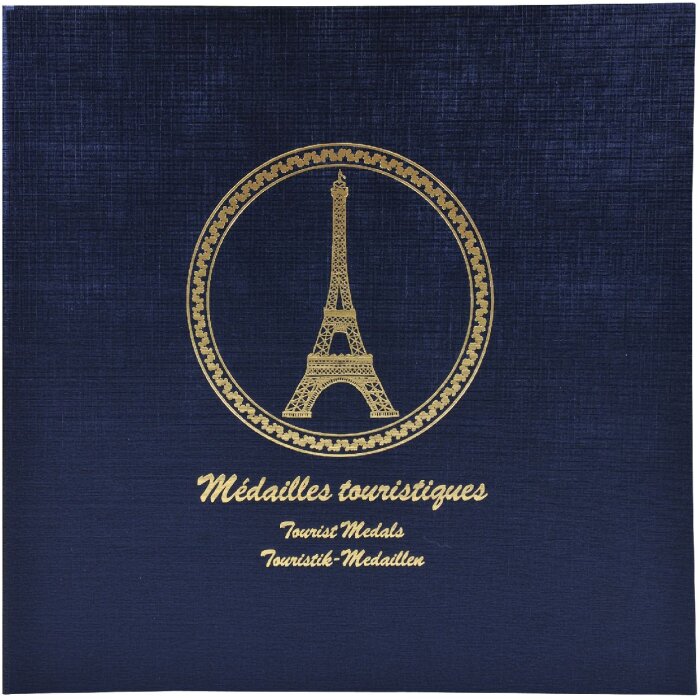 Exacompta 96114E Îndosariere cu inele pentru 100 de medalii suvenir albastru marin 24,5x25 cm