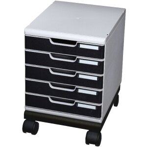 Exacompta 326714D Rollen für Modulo Schubladenboxen Schwarz Office