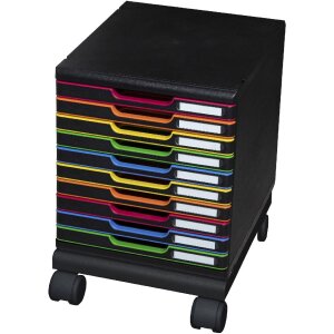 Exacompta 326714D Rollen für Modulo Schubladenboxen Schwarz Office