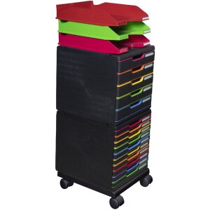 Exacompta 326714D Rollen für Modulo Schubladenboxen Schwarz Office