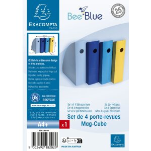 Exacompta 18202SETD Set mit 4 Stehsammlern MAG-CUBE Bee Blue Farben sortiert