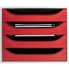 Exacompta 2286107D ECOBOX Schubladenbox mit 4 Schubladen Rot