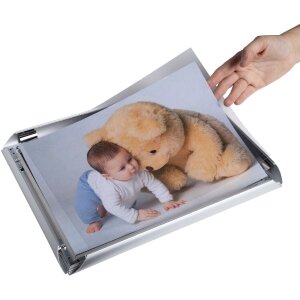 Exacompta 8194358D Wandplakatrahmen A1 Aluminium Exacryl Silber